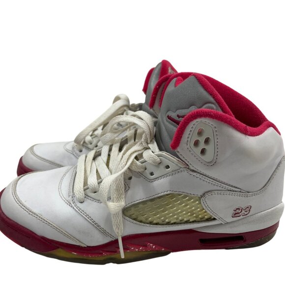 Air Jordan Retro 5 GS White/Varsity Red Sneakers Youth Size 6Y C331 - Picture 5 of 7